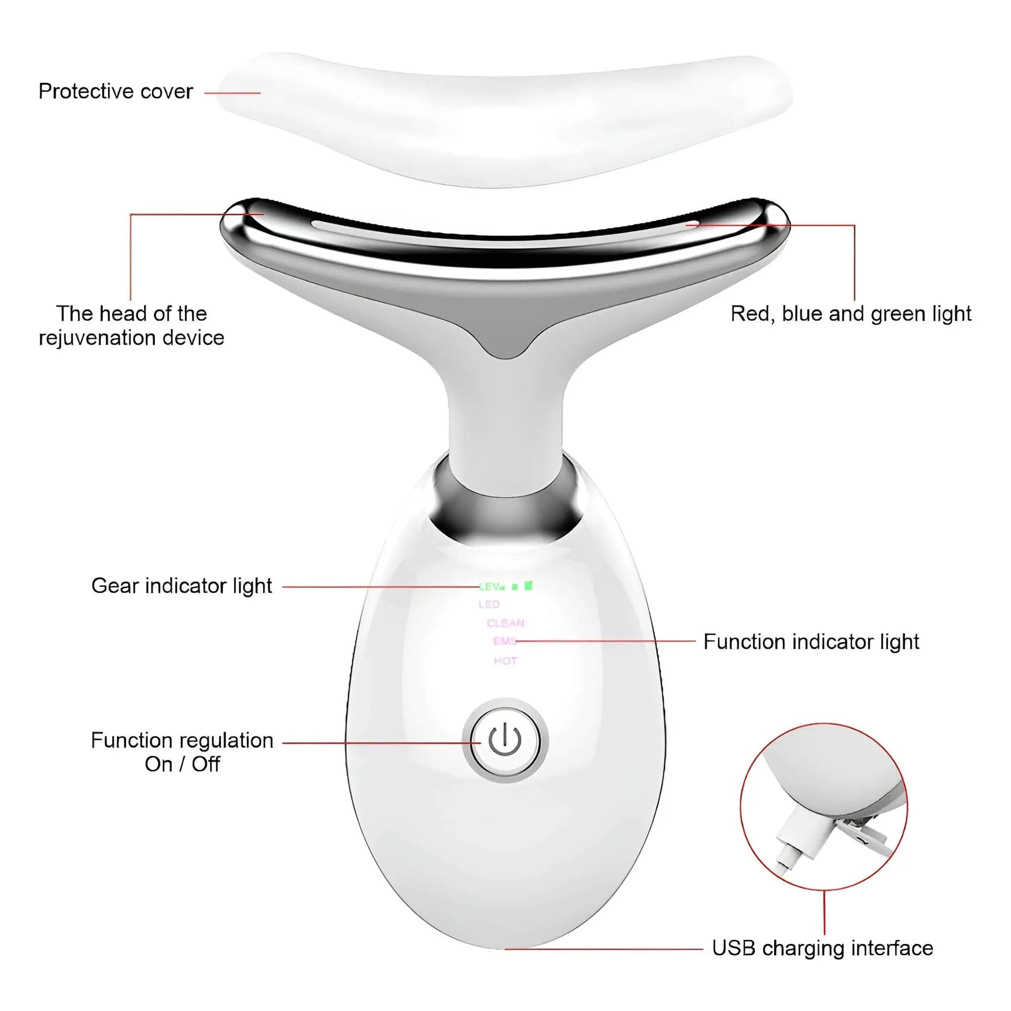 SkinPulse™ LED EMS Face & Neck Lifting Wand