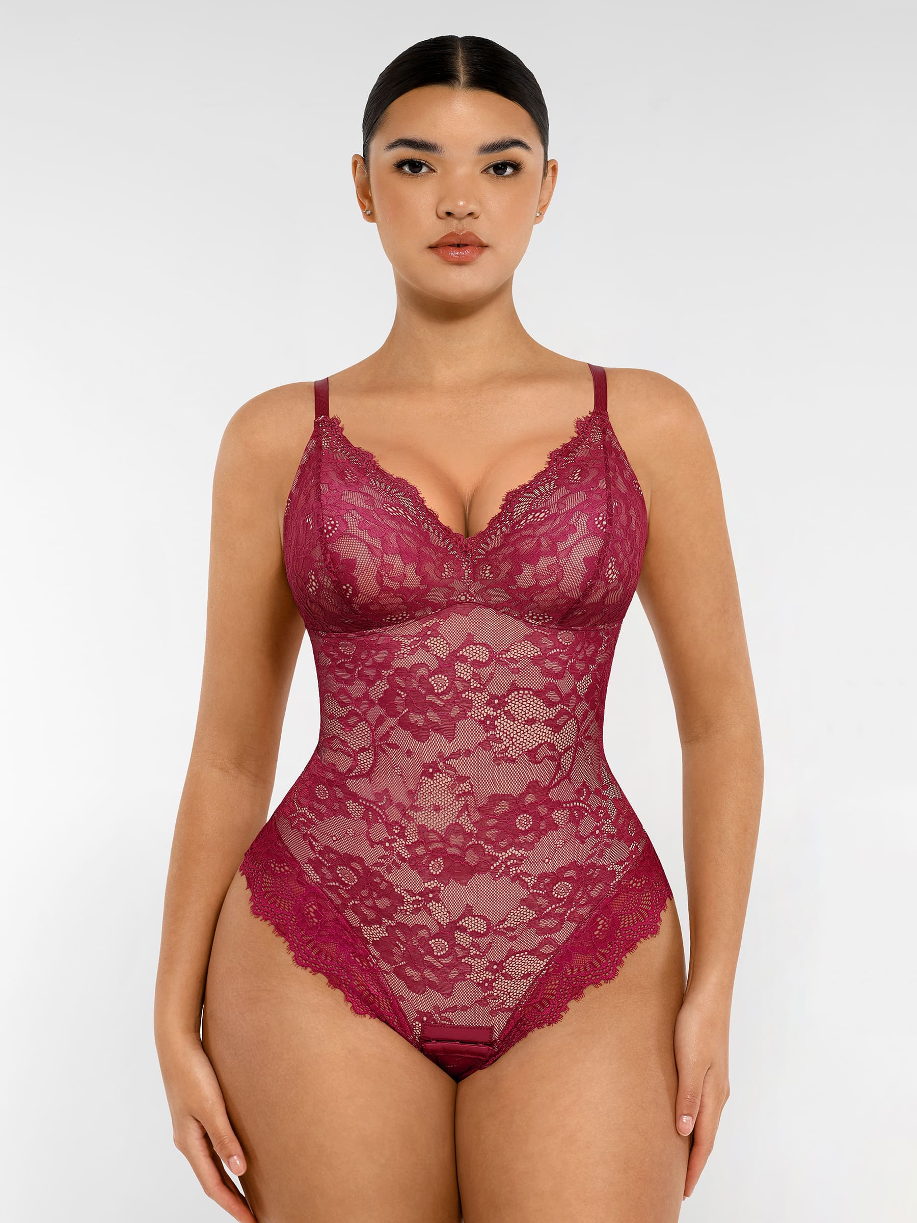AllureLace™ Tummy-Control Thong Bodysuit