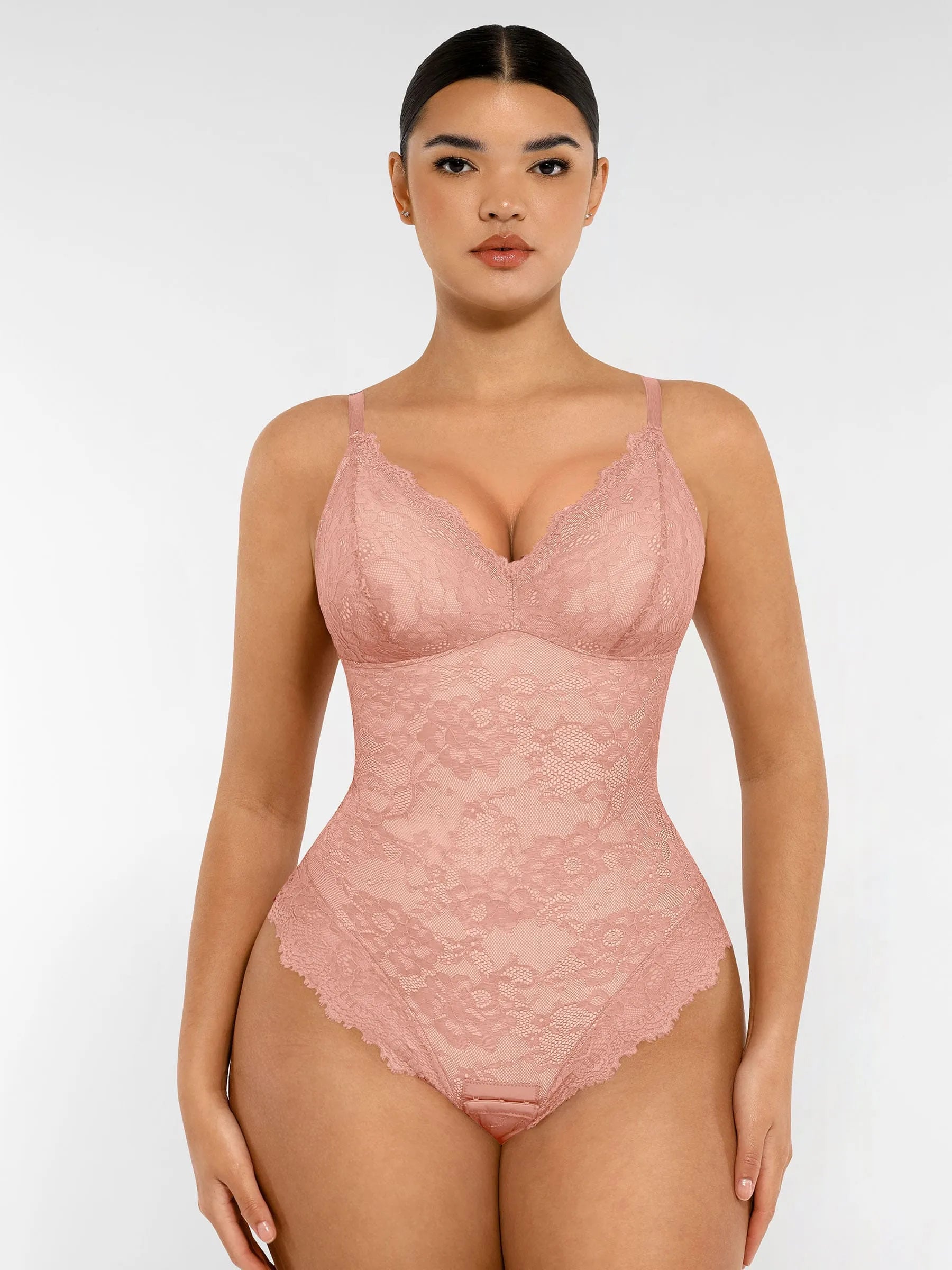 AllureLace™ Tummy-Control Thong Bodysuit