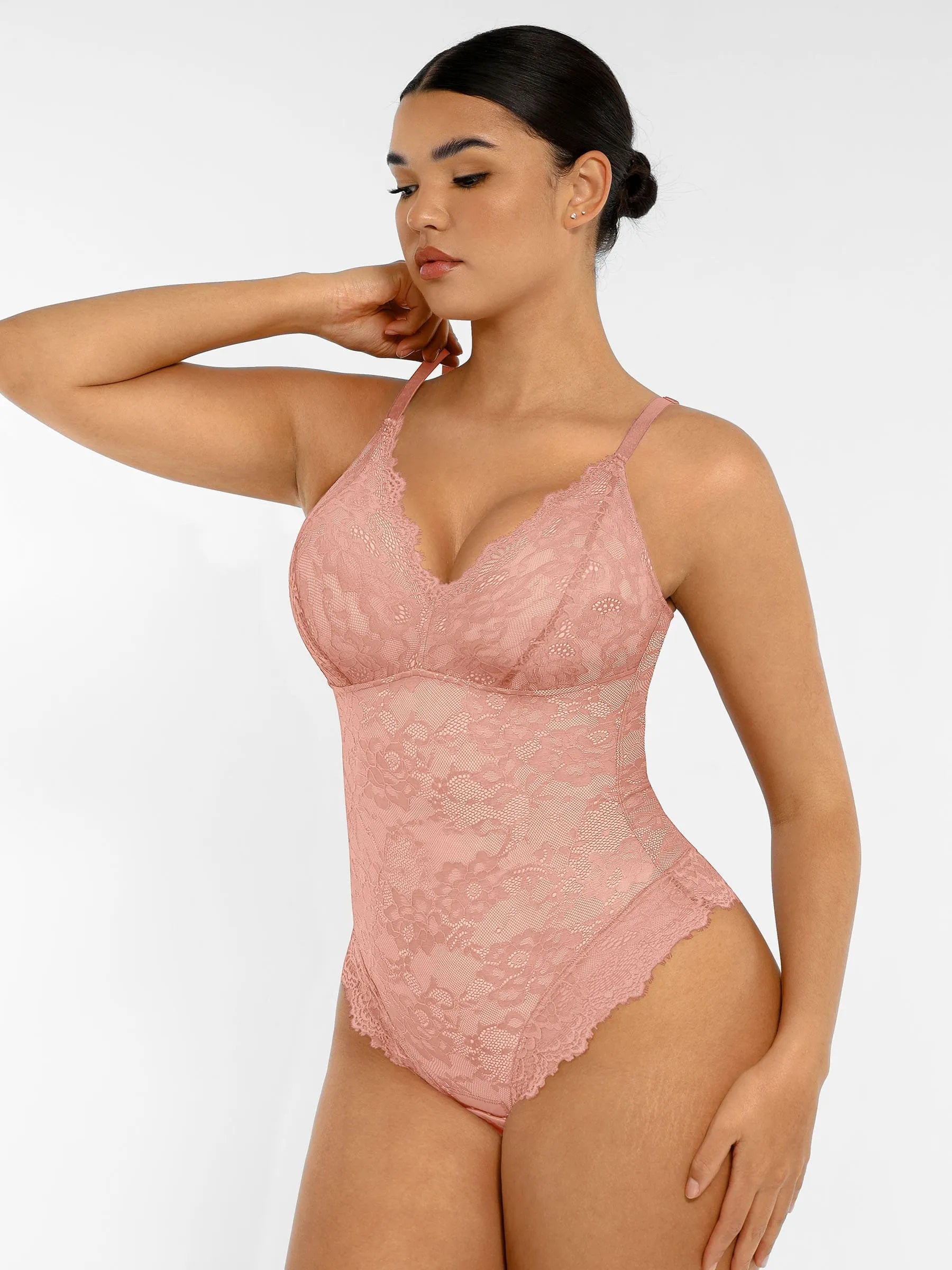 AllureLace™ Tummy-Control Thong Bodysuit