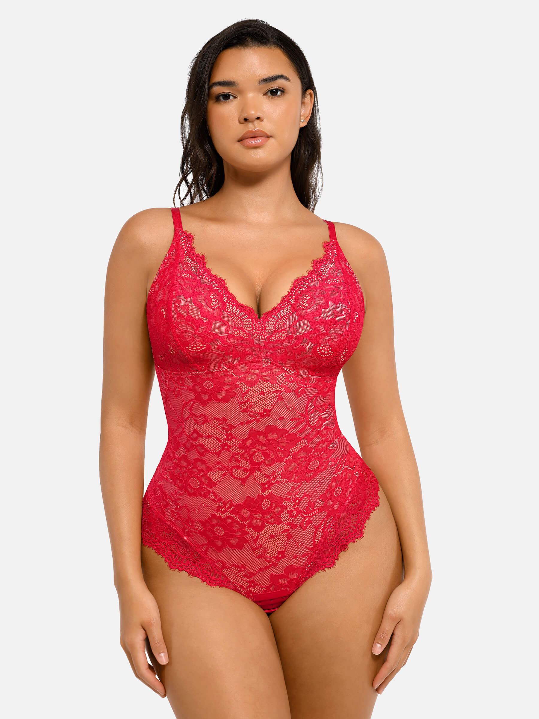 AllureLace™ Tummy-Control Thong Bodysuit