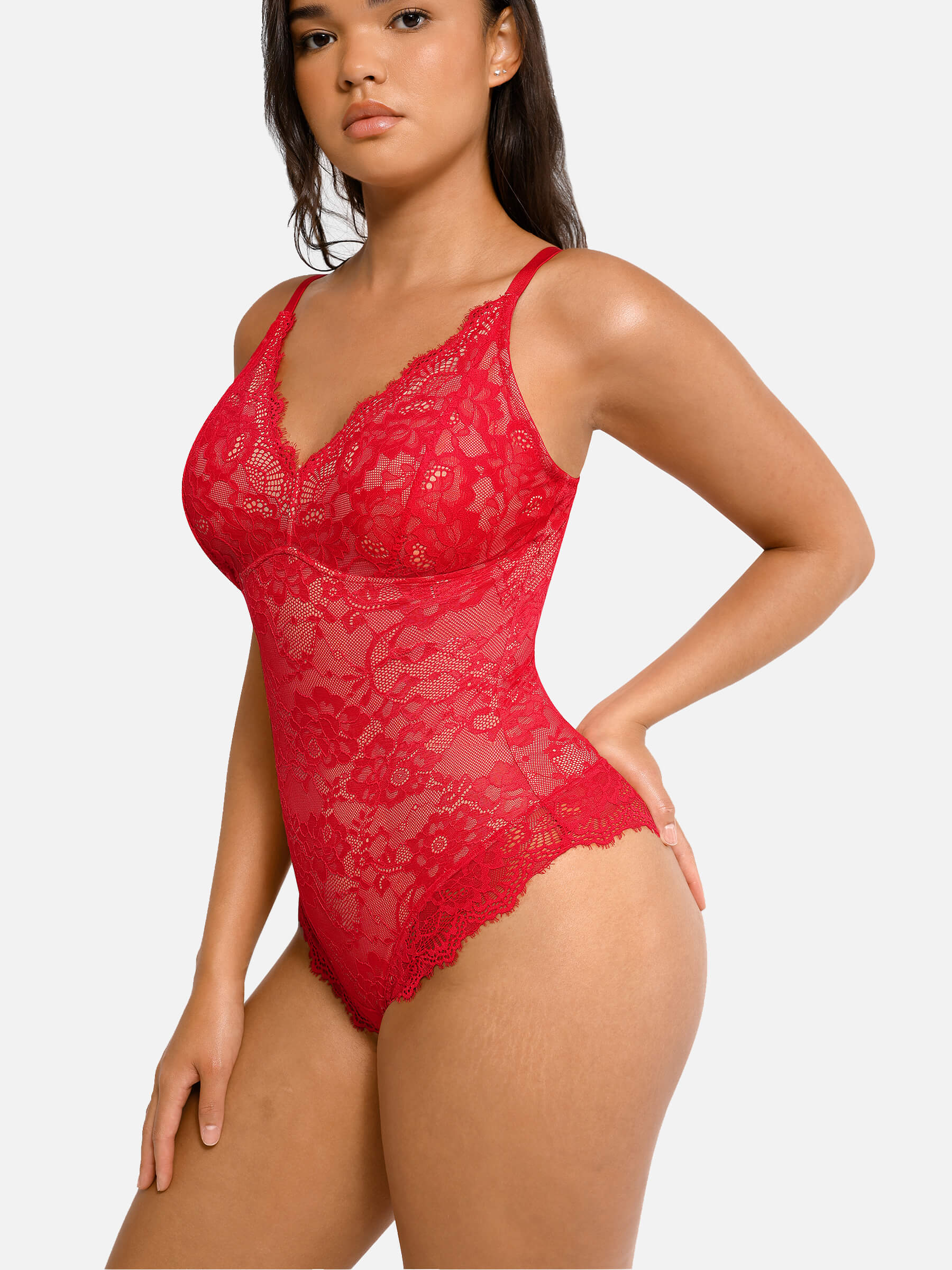 AllureLace™ Tummy-Control Thong Bodysuit