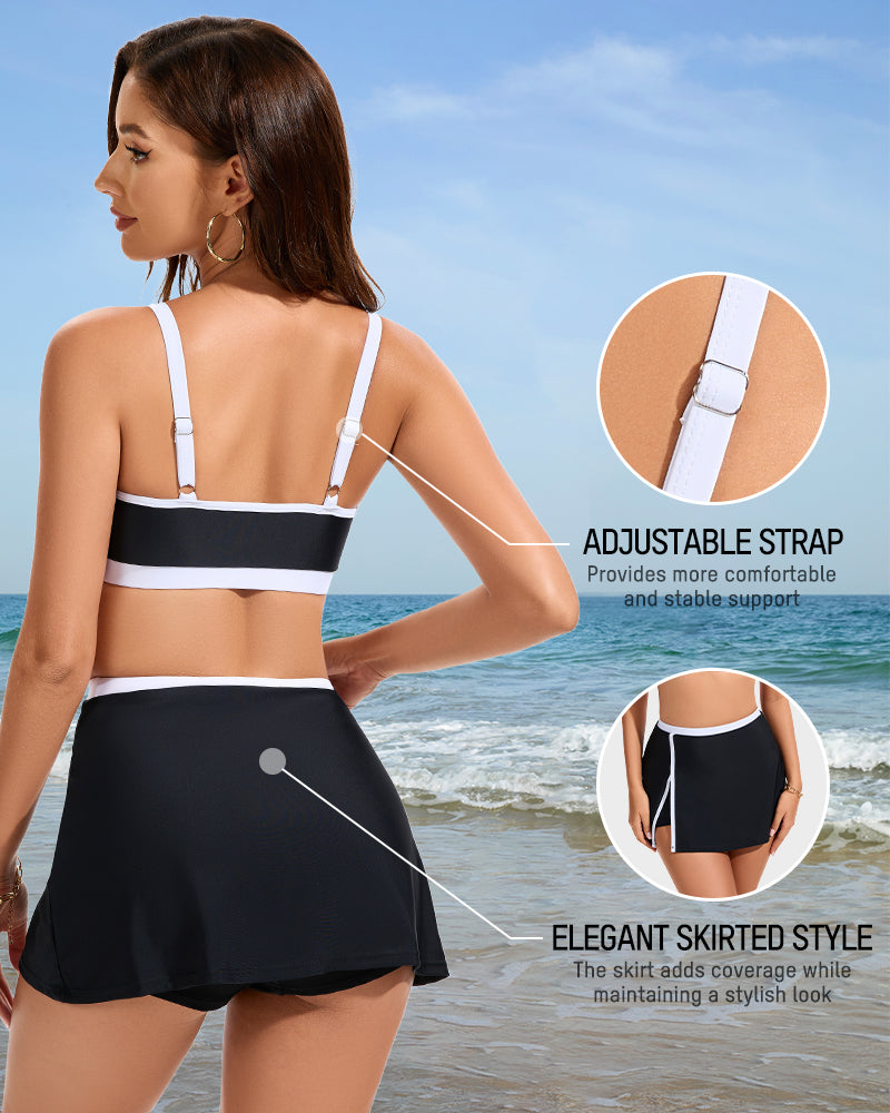 Shoreline Chic™ Skirt Bikini Set