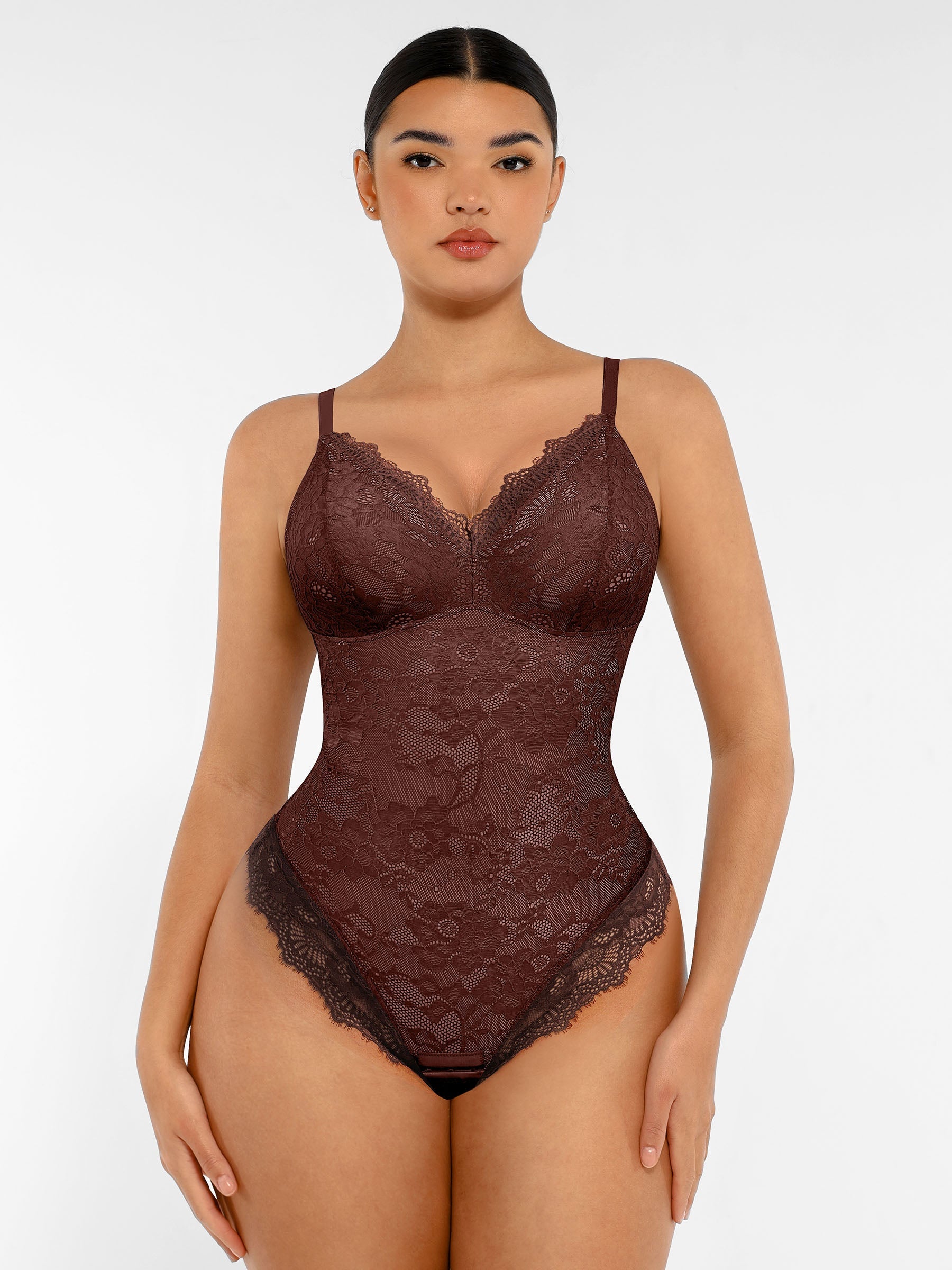 AllureLace™ Tummy-Control Thong Bodysuit